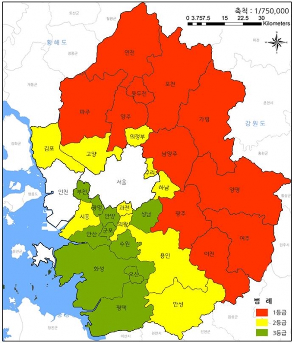 ▲ 경기도 규제등급 지도