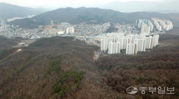 광주시가 민간공원 조성 특례사업을 추진 중인 쌍령동 산 57-1번지 일원 모습. 사진=김영운기자