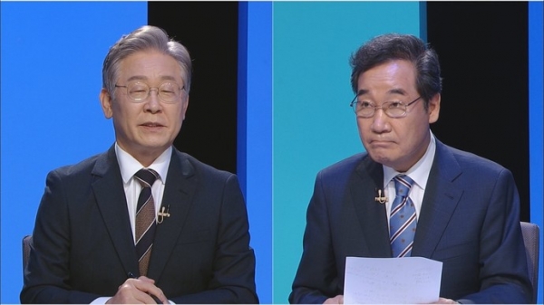 지난달 27일 열린 민주당 대선 경선 TV토론회 모습. 사진=연합뉴스