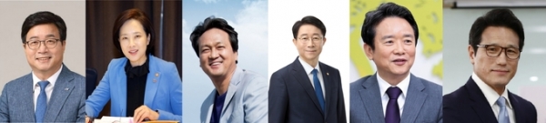 ▲ 염태영 수원시장, 유은혜 부총리, 안민석 의원, 조정식 의원, 남경필 전 경기도지사, 정병국 전 국회의원(왼쪽부터)