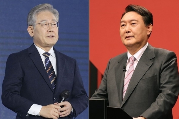 ▲ (왼쪽부터) 이재명 더불어민주당 대선 후보와 윤석열 국민의힘 대선 후보 (사진=국회사진기자단)