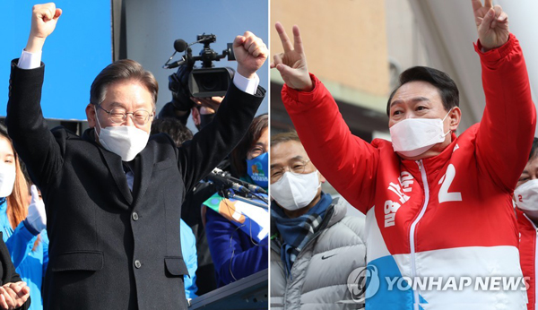 지지 호소하는 이재명 윤석열 /사진 = 연합뉴스