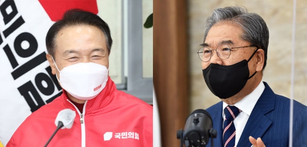 (사진 왼쪽부터) 임태희 전 대통령실 실장, 이재정 경기도교육감. /경인일보DB