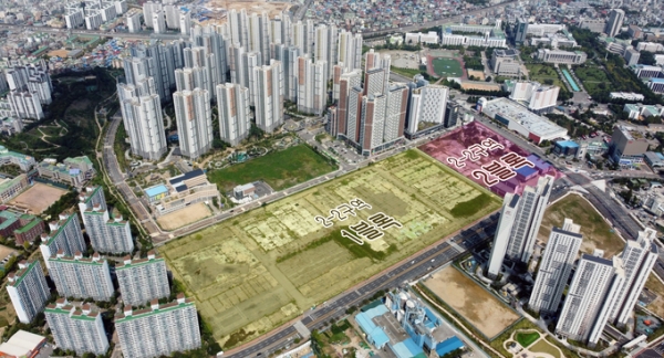 ▲ 인천 미추홀구 용현·학익 2-2블록 도시개발사업 땅. ( 사진 = 경기신문DB )