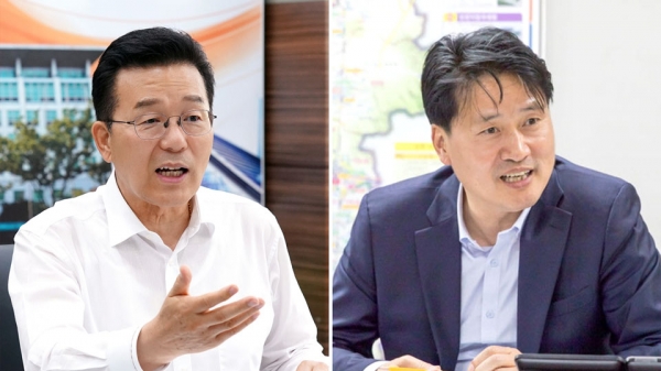 ▲ (왼쪽부터) 국민의힘 소속 이재호 연수구청장, 강범석 서구청장