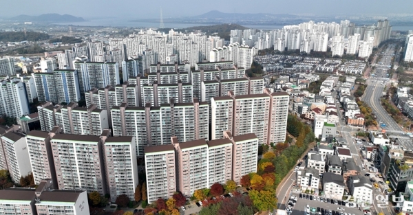 행안부와 김포시에 따르면 행안부는 지난달 20일 김포시가 요청한 서울 편입관련 주민투표 실시 여부를 결정하지 못했다.사진은 김포시 장기동 한강신도시 일대. /경인일보DB