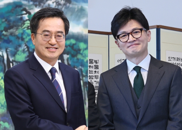 김동연 경기도지사(왼쪽), 한동훈 국민의힘 비대위원장. 사진=중부일보·연합뉴스