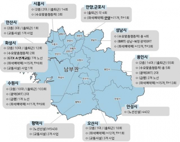 수도권 남부 범위. 국토교통부 제공